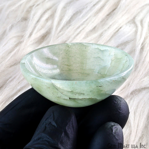 Natural Aquamarine Mini Carved Gemstone Bowl Cup 2 inch