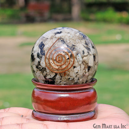 Rainbow Moonstone Healing Gemstone Sphere 2" - Reiki Meditation Ball, Chakra Balancing, Orgone Energy Spiritual Healing, Home Decor