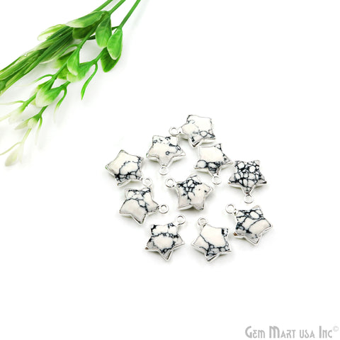 Star Shape Single Bail 16x14mm Silver Electroplated Gemstone Connector