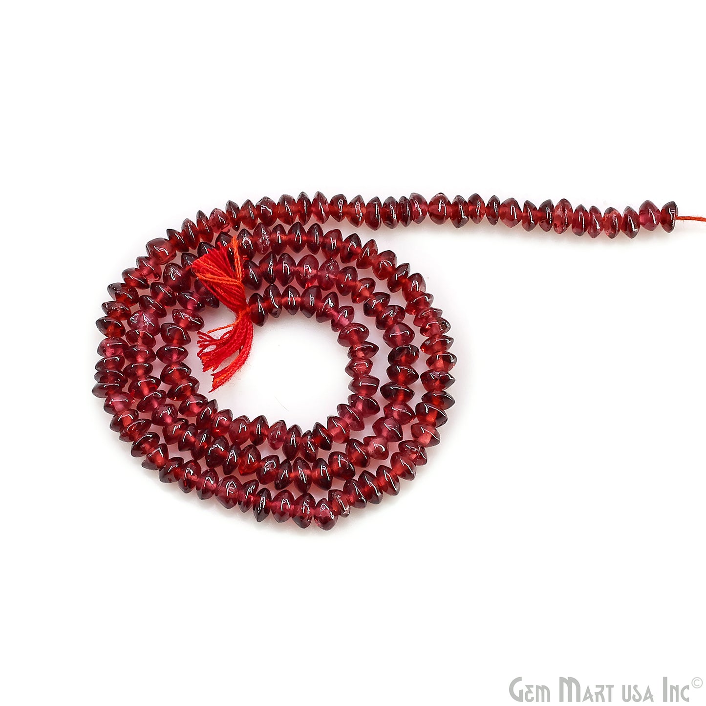 Garnet Faceted Round Drilled Beads 3-4mm Waist Beads, Rondelle Bead Strand 14 Inch