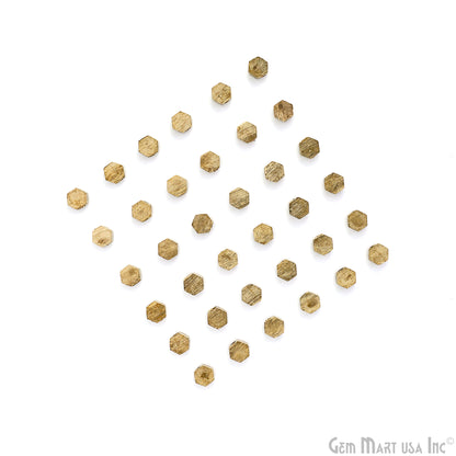 Brass Hexagonal Textured Surface Spacer Beads, Gold Plated Box shaped Connector Charms for Jewelry Making, DIY & Crafts