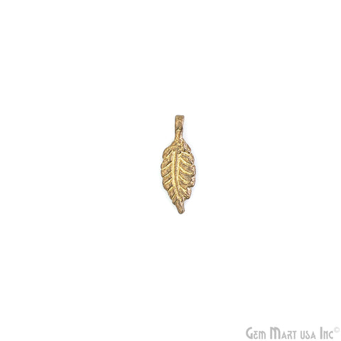 Brass Leaf Shaped Antique Pendant Charms, Gold Plated Fern Charm for Jewelry Making Supply, Tribal Boho Charms, gift for mom & her