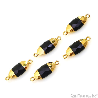 Gold Electroplated 10X20mm Oval Double Bail Gemstone Connector