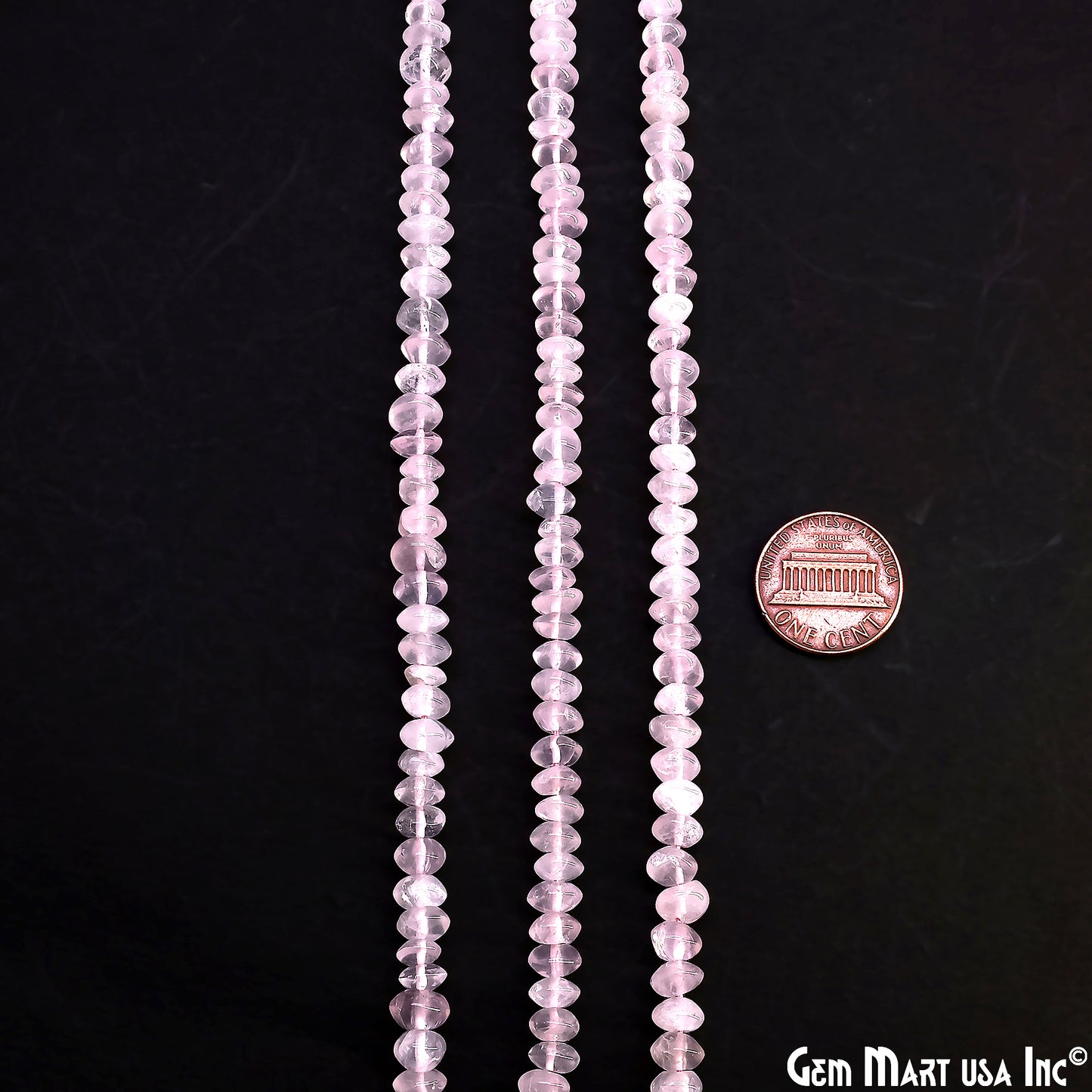 Rose Quartz Smooth Round Drilled Beads 4-6mm Waist Beads, Rondelle Bead Strand 13 Inch