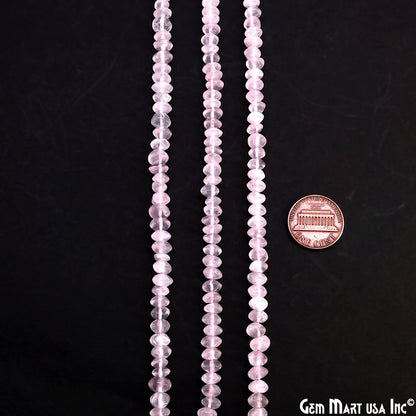 Rose Quartz Smooth Round Drilled Beads 4-6mm Waist Beads, Rondelle Bead Strand 13 Inch