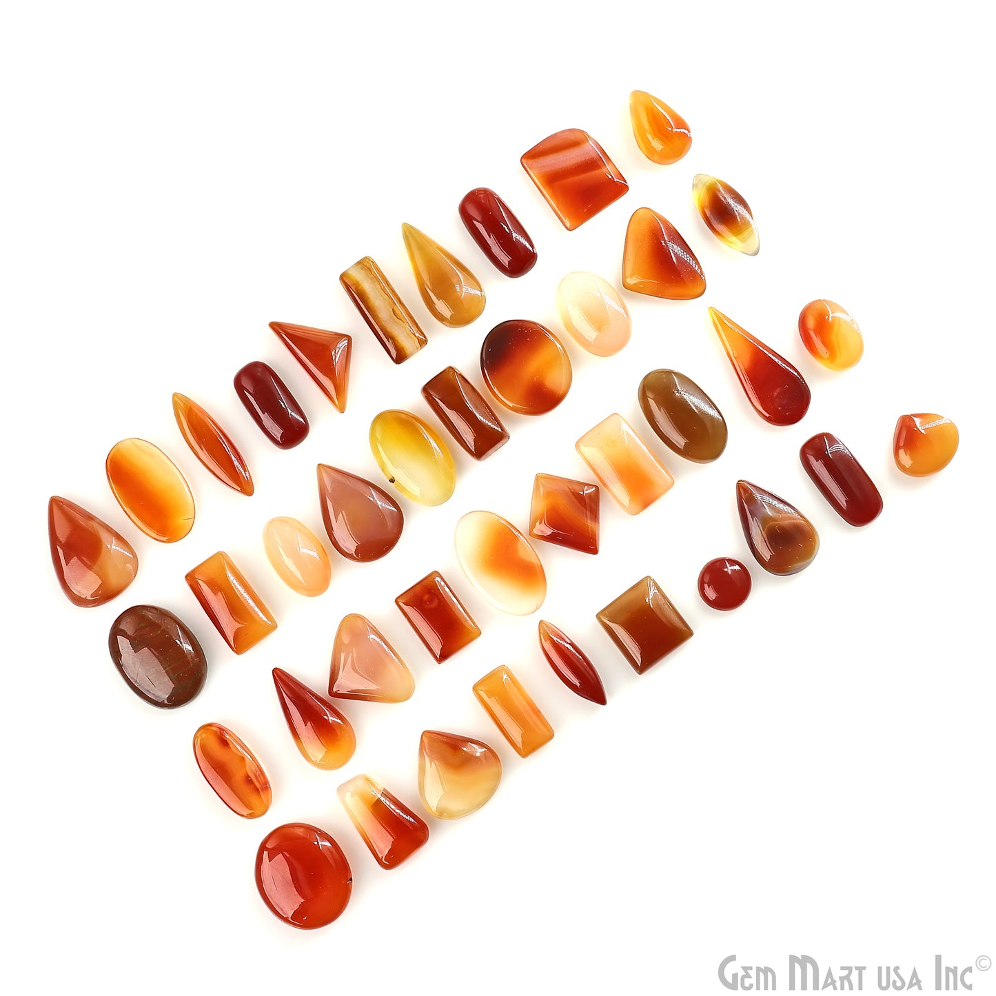 Carnelian Mix Shape Cabochon, Loose Red-Yellow Healing Gemstone, July Birthstone, 1-1.5 inch