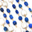Lapis Tumble Beads 8x5mm & Freshwater Pearl 12mm Beads Gold Plated Rosary Chain