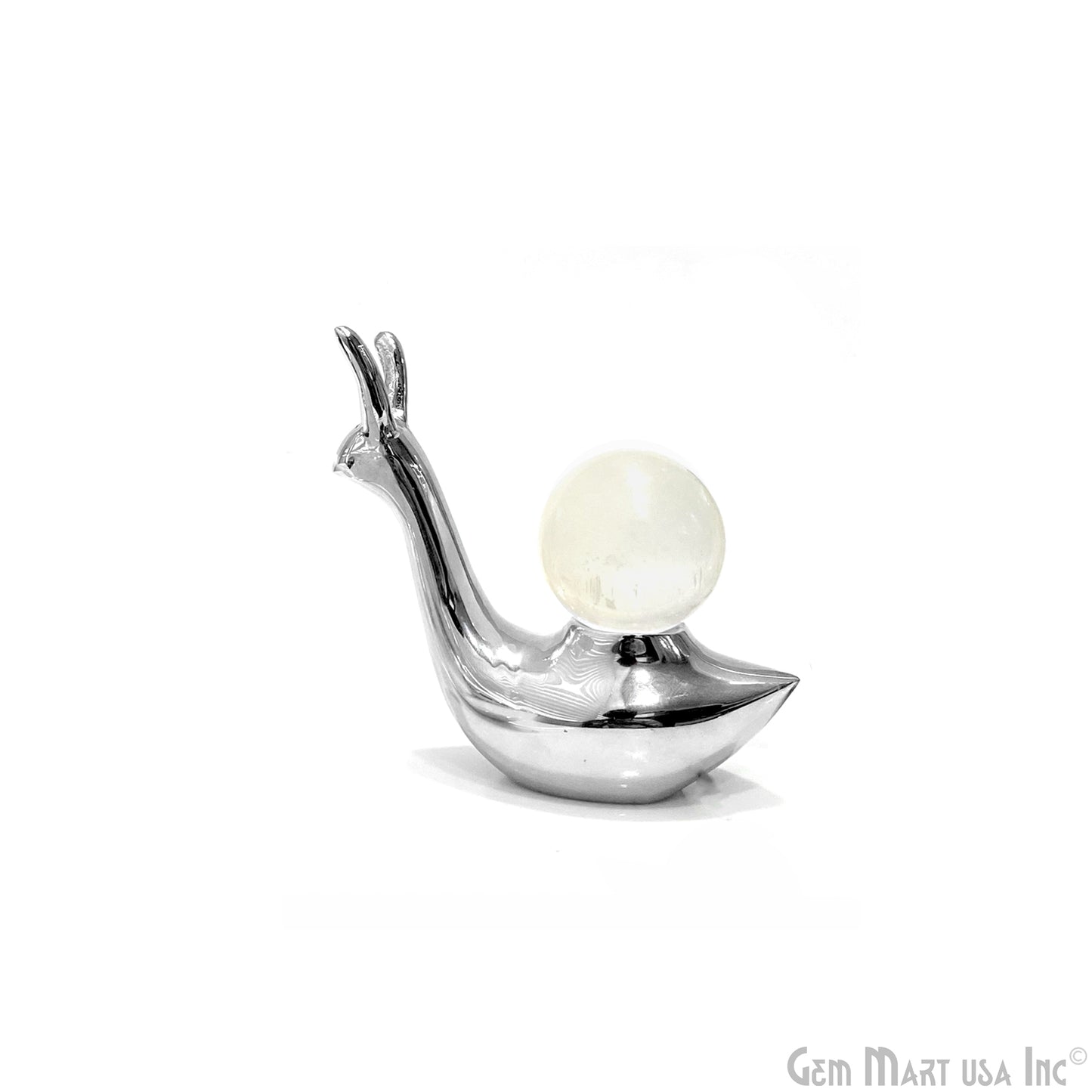 Aluminum Snail With Crystal Ball Figurine Showpiece