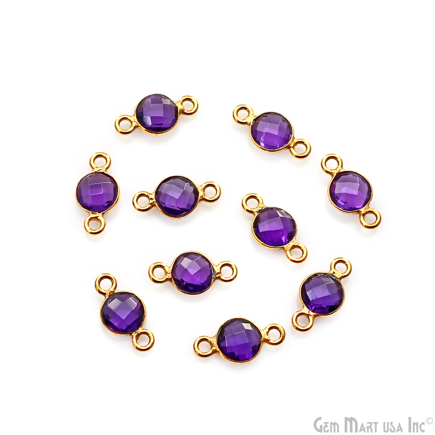 Round 6mm Gold Double Bail Gemstone Connector