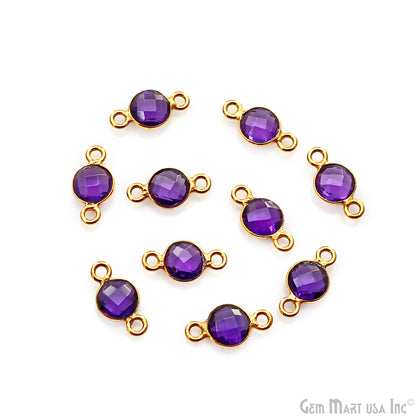 Round 6mm Gold Double Bail Gemstone Connector