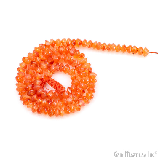 Carnelian Faceted Round Drilled Beads 2-4mm Waist Beads, Rondelle Bead Strand 13 Inch