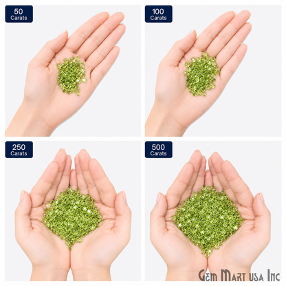 Peridot Wholesale Gemstones, 100% Natural Semi-Precious Gems, Green Faceted Loose Gems, 4-8mm, Mixed, 50 Carats