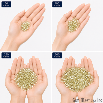 Lemon Topaz Wholesale Gemstones, 100% Natural Semi-Precious Gems, Yellow Faceted Loose Gems, 4-8mm, Mixed, 50 Carats
