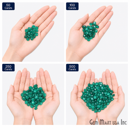 Green Onyx Wholesale Gemstones, 100% Natural Semi-Precious Gems, Green Faceted Loose Gems, 4-8mm, Mixed, 50 Carats