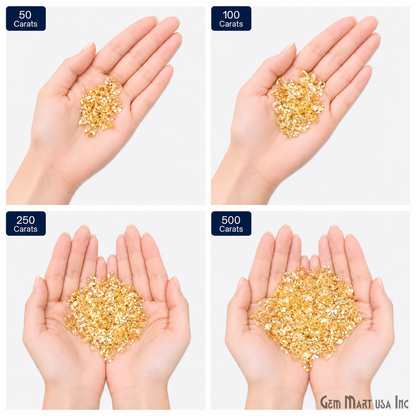 Citrine Wholesale Gemstones, 100% Natural Semi-Precious Gems, Yellow Faceted Loose Gems, 4-8mm, Mixed, 50 Carats
