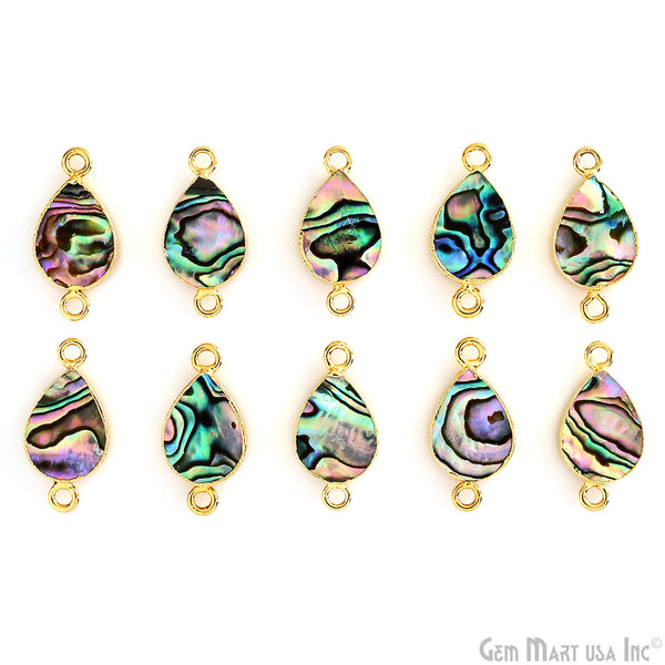 Abalone 10x14mm Pears Gold...