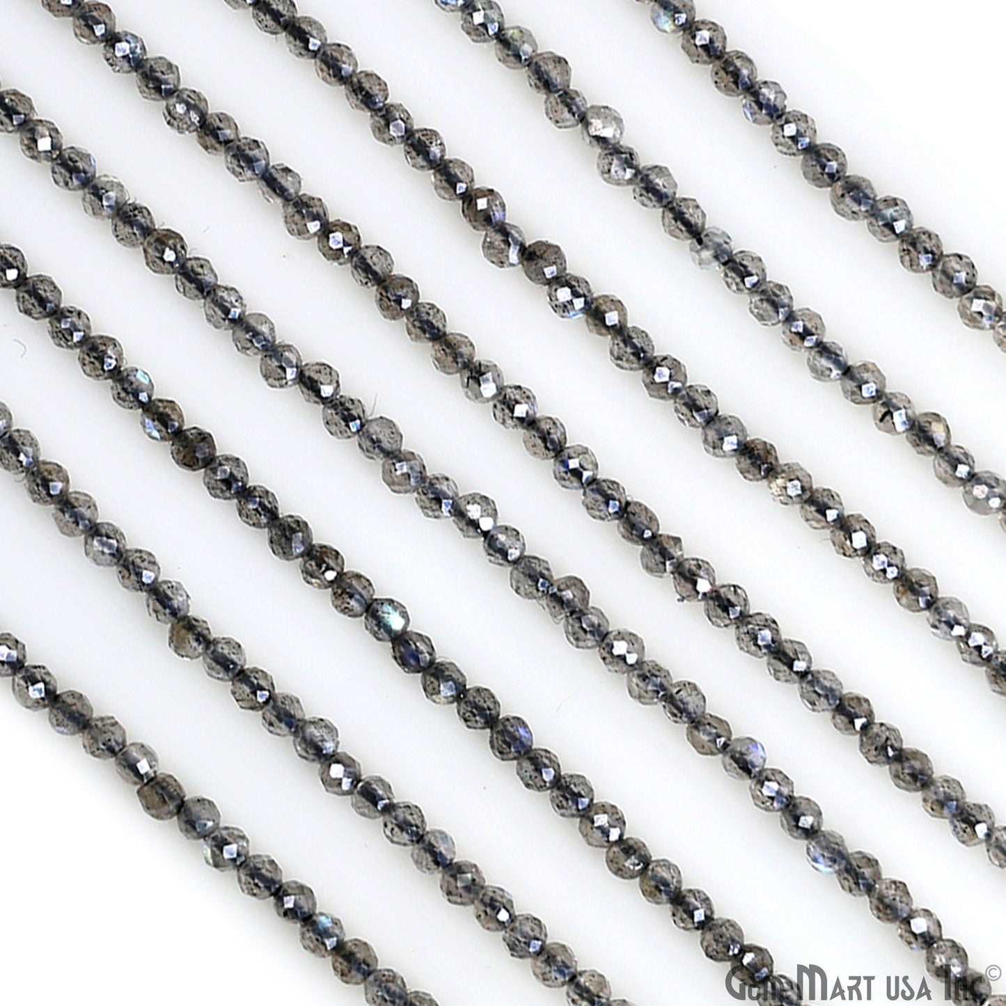 Mistique Labradorite Rondelle Beads, 12.5 Inch Gemstone Strands, Drilled Strung Nugget Beads, Faceted Round, 3-4mm