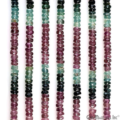 Tourmaline Rondelle Beads, 12.5 Inch Gemstone Strands, Drilled Strung Nugget Beads, Faceted Round, 3-4mm