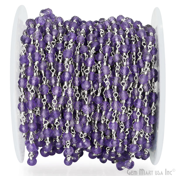 Amethyst 4mm Silver Plated...