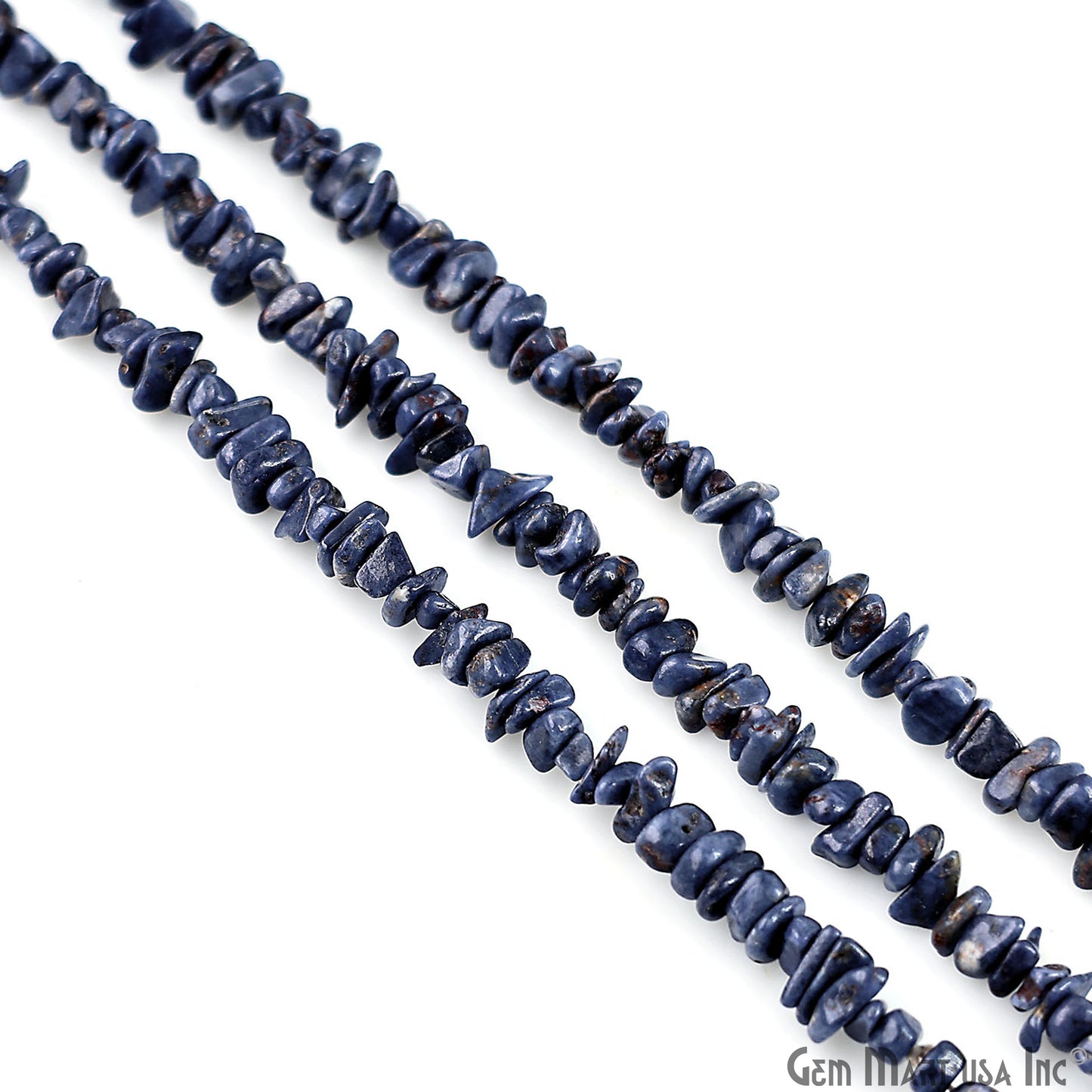 Sapphire Chip Beads, 34 Inch, Natural Chip Strands, Drilled Strung Nugget Beads, 3-7mm, Polished, GemMartUSA (CHSH-70001)