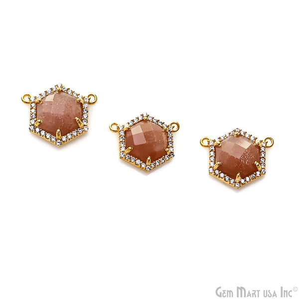 Sunstone Hexagon CZ Pave...
