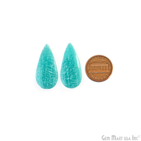 Amazonite Pears Shape 33x17mm Loose Gemstone For Earring Pair