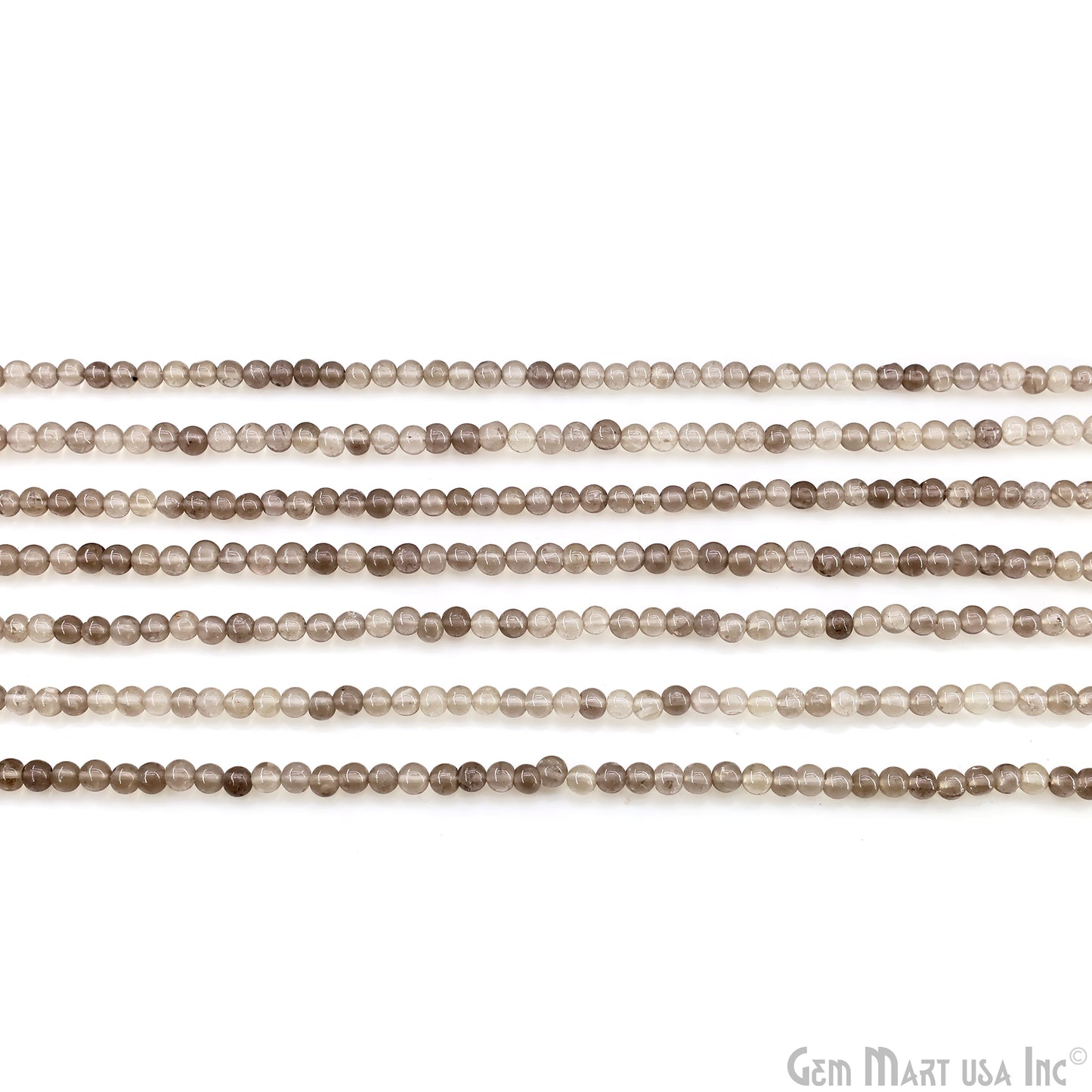 Smoky Topaz Smooth Round Drilled Beads 3-5mm Waist Beads, Rondelle Bead Strand 13 Inch