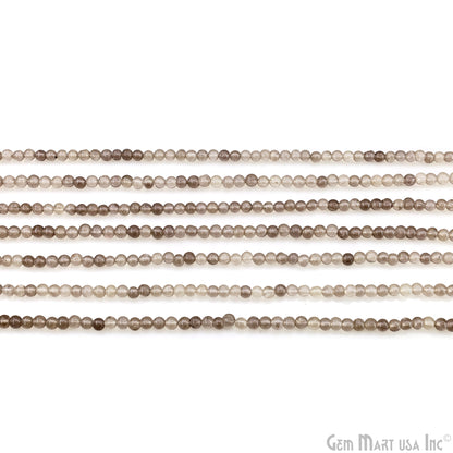 Smoky Topaz Smooth Round Drilled Beads 3-5mm Waist Beads, Rondelle Bead Strand 13 Inch