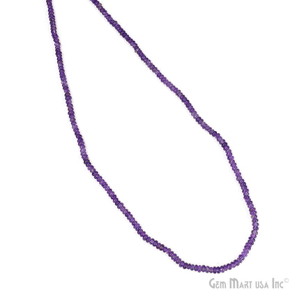 Amethyst Rondelle Beads, 17 Inch Gemstone Strands, Drilled Strung Nugget Beads, Faceted Round, 3mm