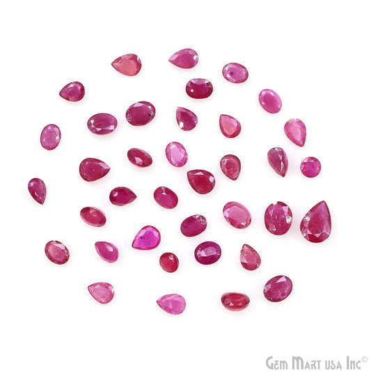 Ruby Wholesale Gemstones, 100% Natural Precious Gems, Pink Faceted Loose Gems, 4-7mm, Mix, 10 Carats