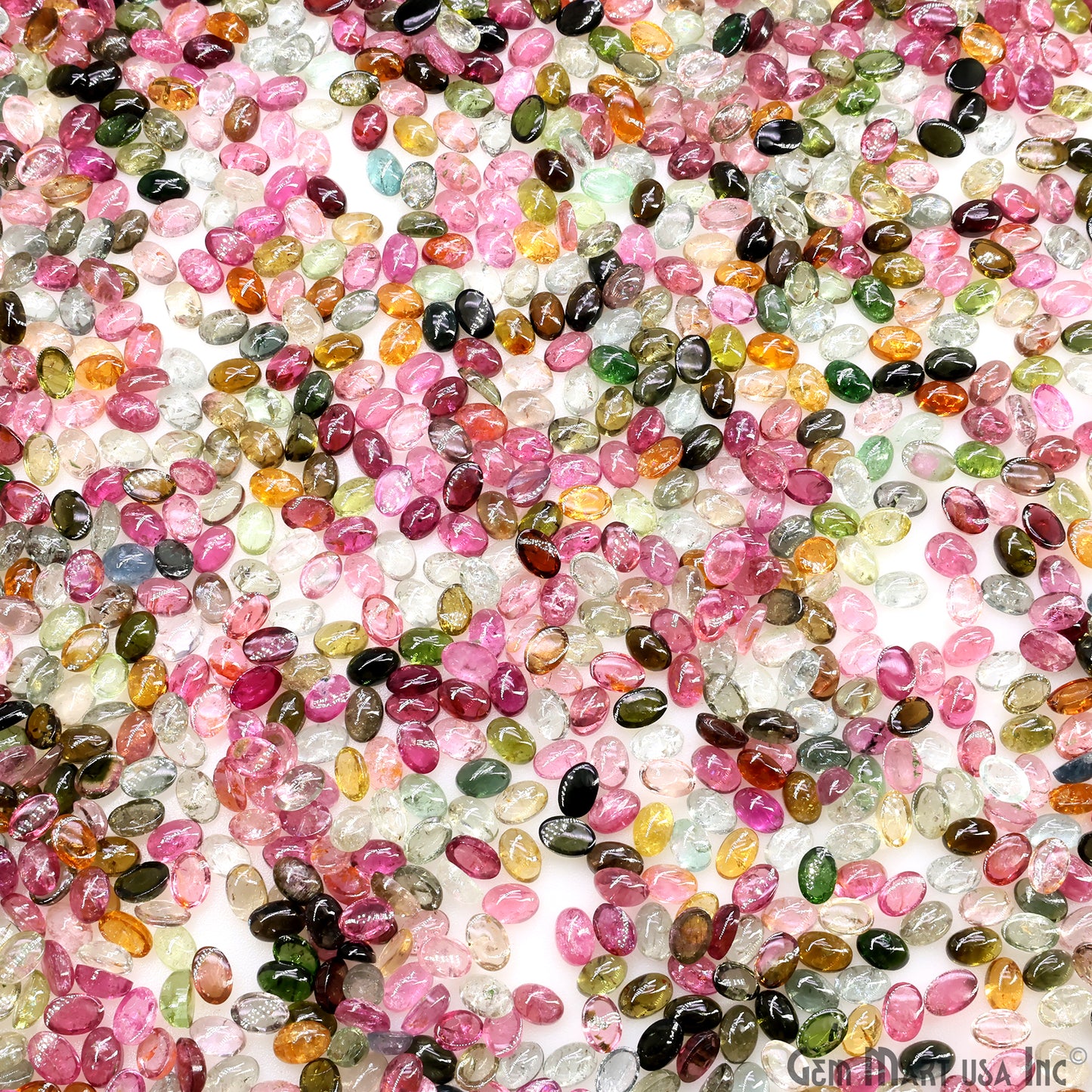 Multi Tourmaline Wholesale Gemstones, 100% Natural Semi-Precious Gems, Multi Color Cabochons Loose Gems, 6x4mm, Oval, 5 Carats