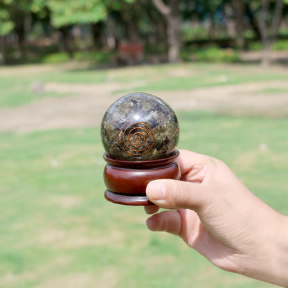 Labradorite Healing Gemstone Sphere 2" - Reiki Meditation Ball, Chakra Balancing, Orgone Energy, Spiritual Healing, Home Decor