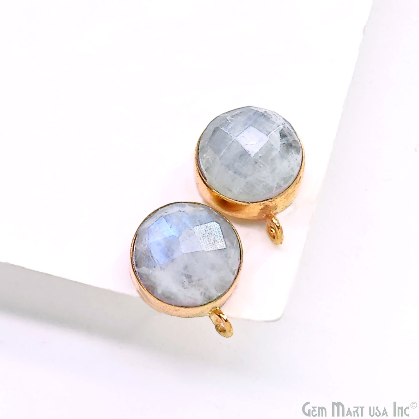 DIY Round 10mm Gold Bail Gemstone stud Earring