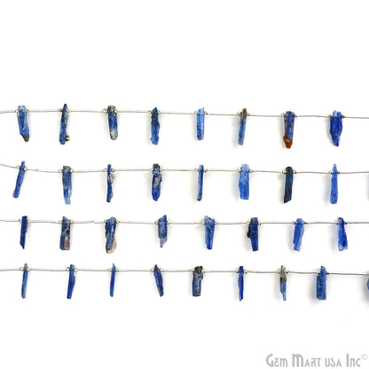 Kyanite Rough Beads, 9.5 Inch Gemstone Strands, Drilled Strung Briolette Beads, Free Form, 12x20mm