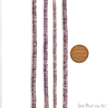 Amethyst Smooth Round Drilled Beads 3-6mm Waist Beads, Rondelle Bead Strand 14 Inch
