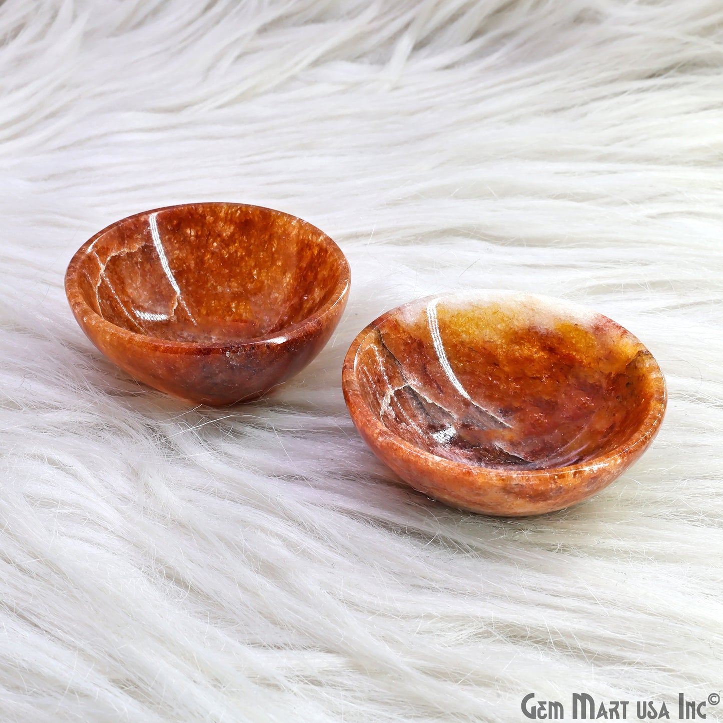 Natural Sunstone Mini Carved Gemstone Bowl Cup 2 inch