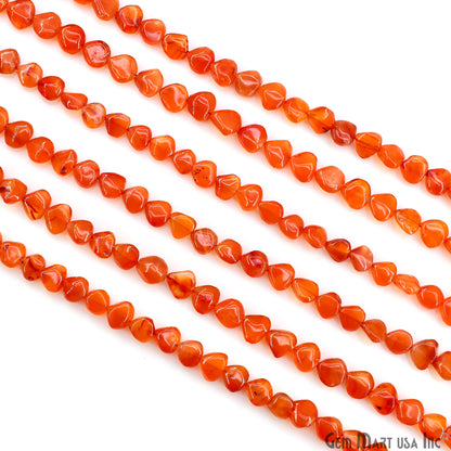 Carnelian Smooth Heart Drilled Beads 5-7mm Waist Beads, Rondelle Bead Strand 13 Inch