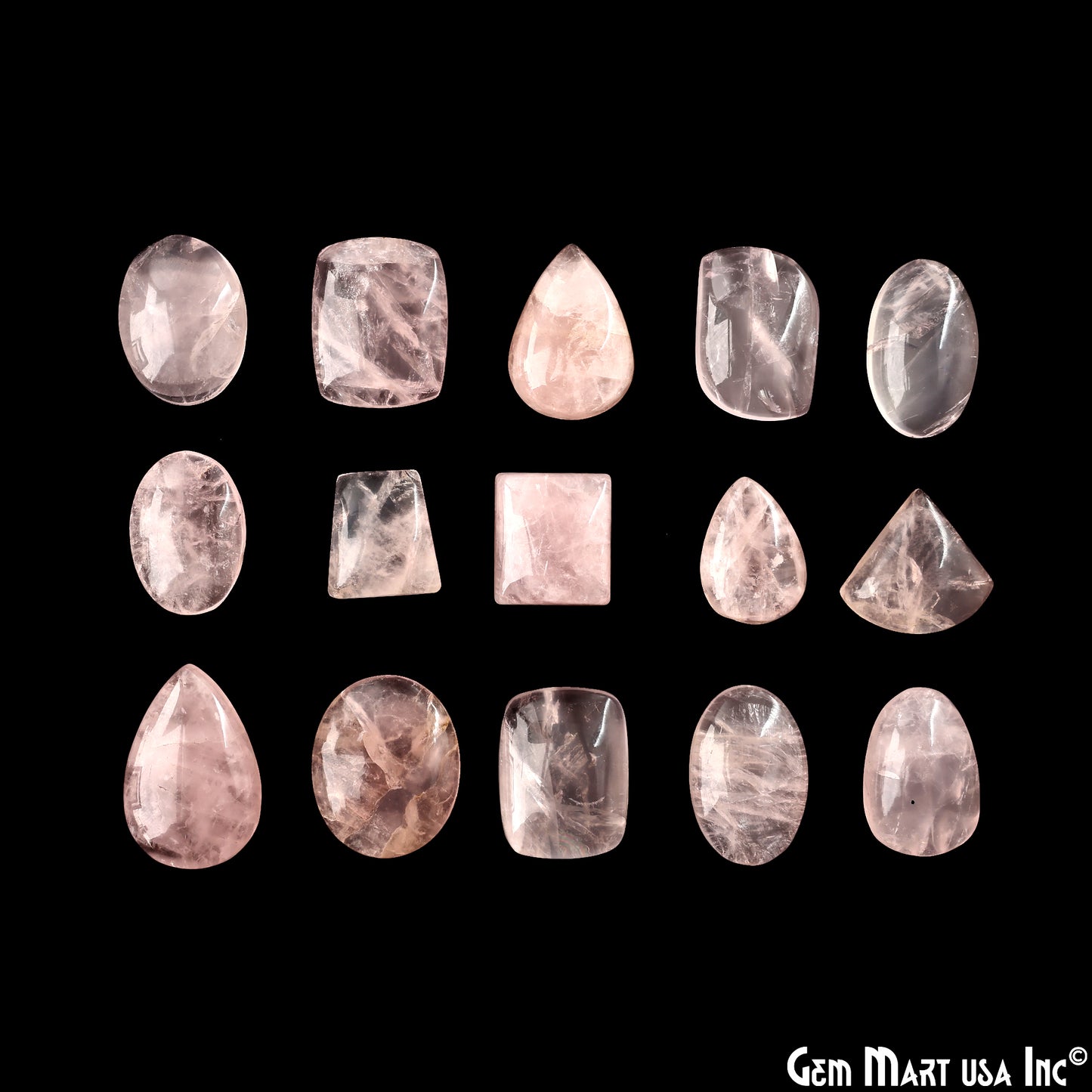 Rose Quartz Mix Shape Cabochon, Natural Rose Quartz, 1.5-2 Inch Pink Healing Crystal for Jewelry Making