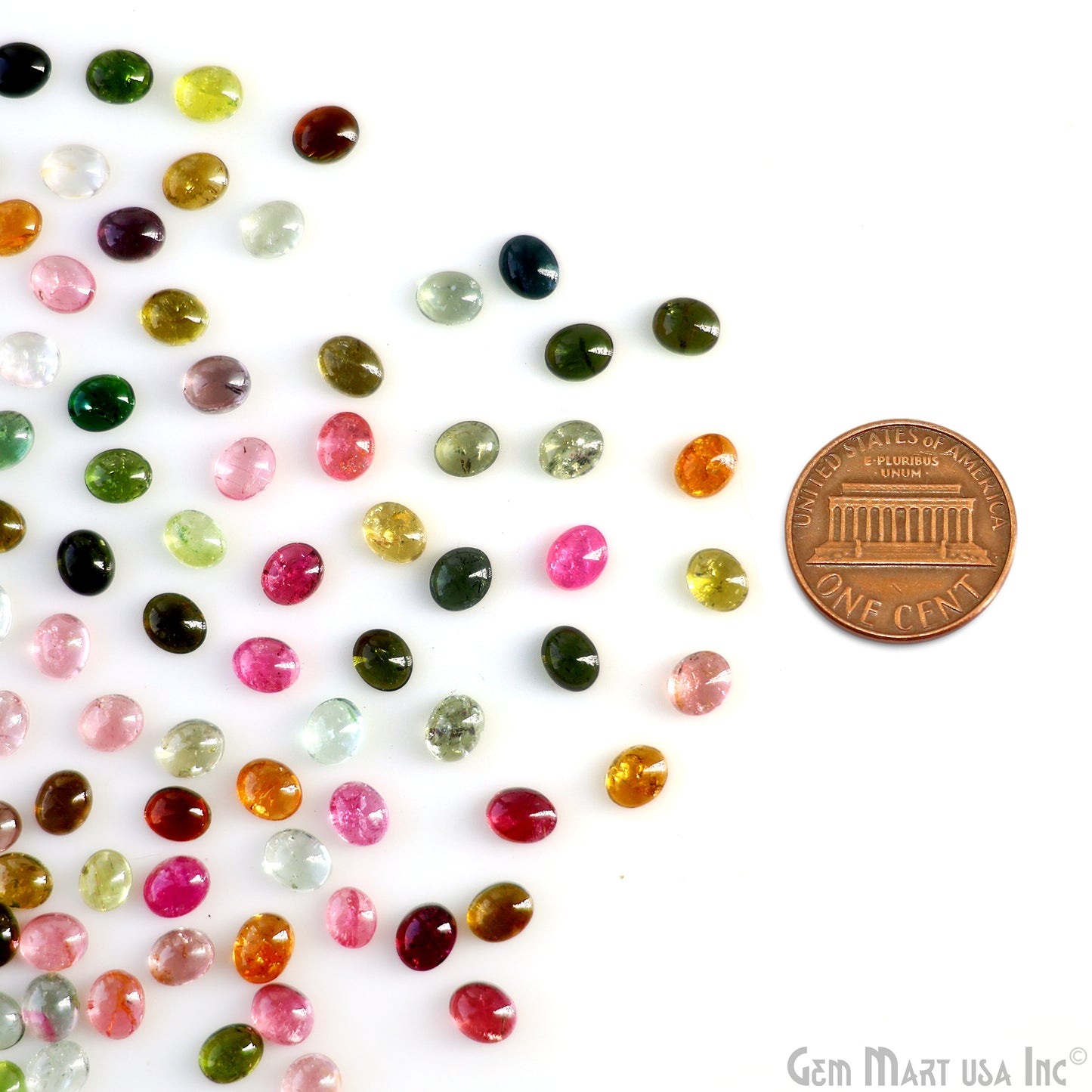 Multi Tourmaline Oval Cabochon, 5x6mm, 5 Carats, 100% Natural Cabochon Loose Gems, Wholesale Gemstones