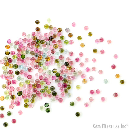 Multi Tourmaline Wholesale Gemstones, 100% Natural Semi-Precious Gems, Multi Color Cabochons Loose Gems, 4mm, Round, 5 Carats