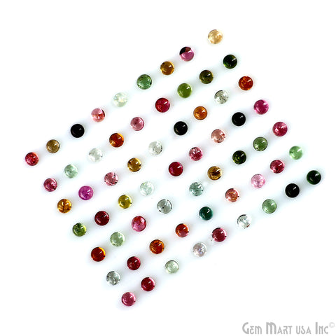 5Ct Multi Tourmaline Round Cabochon AAA+ Quality Tiny Gems 3mm