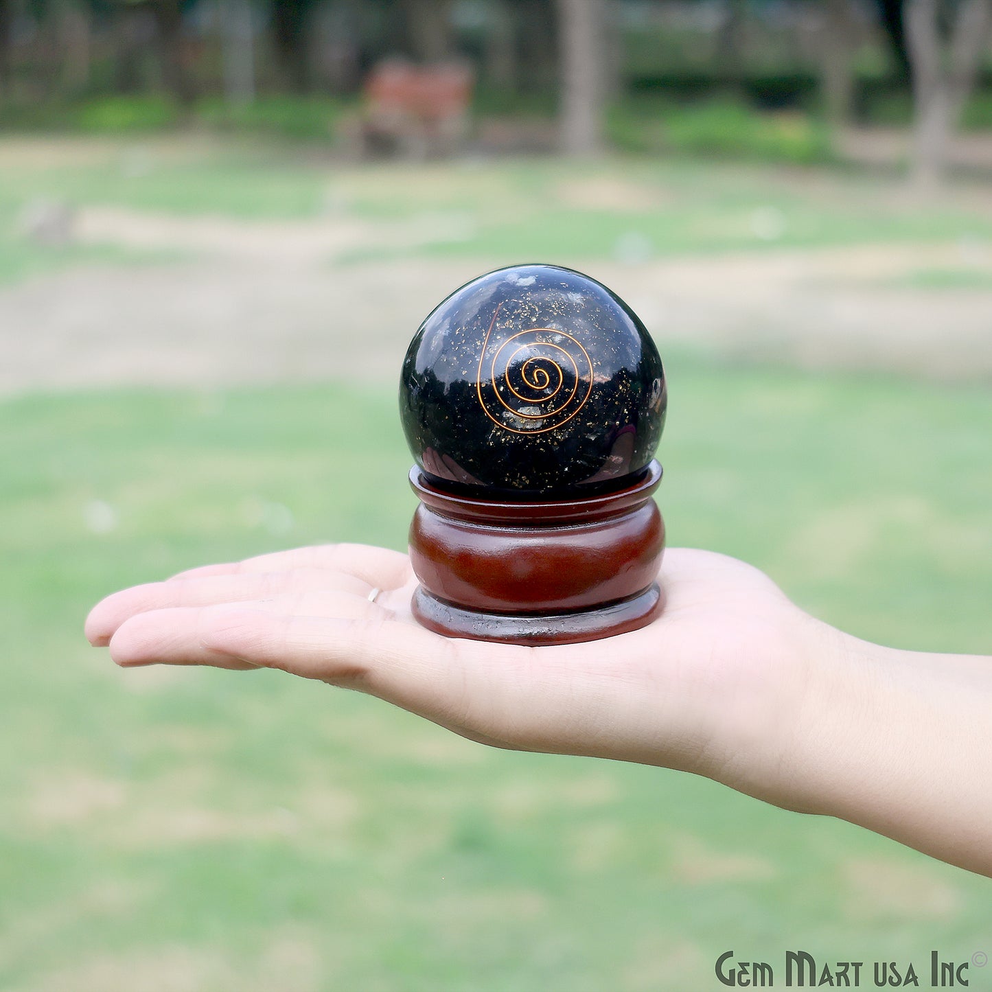 Black Tourmaline Healing Gemstone Sphere 2" - Reiki Meditation Ball, Chakra Balancing, Orgone Energy, Spiritual Healing, Home Decor