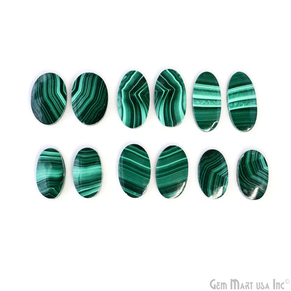 Malachite Oval Shape 28x13mm Loose Gemstone For Earring Pair