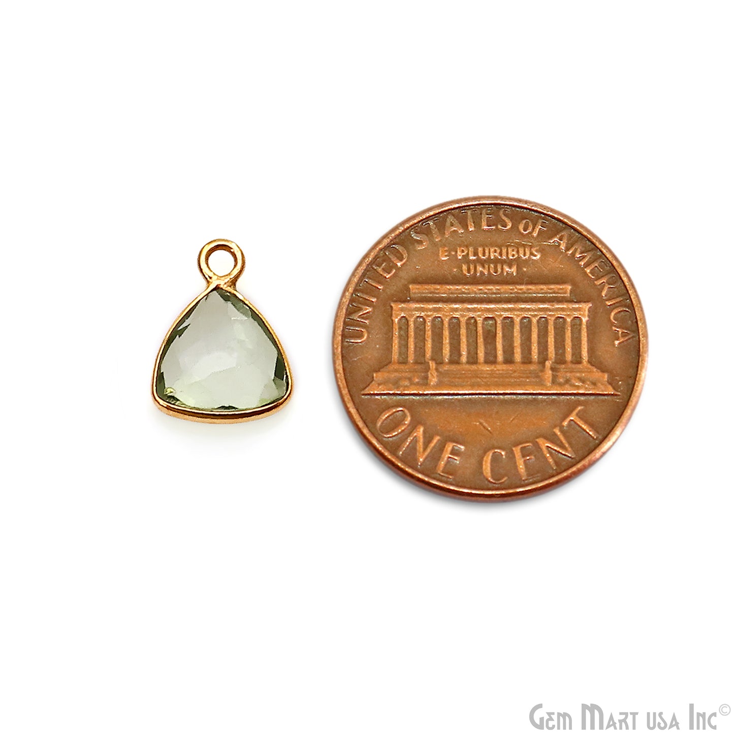 Trillion 8mm Single Bail Gemstone Gold Bezel Connector