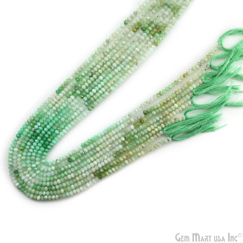 Chrysoprase Rondelle Beads, 13 Inch Gemstone Strands, Drilled Strung Nugget Beads, Faceted Round, 3-4mm