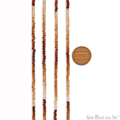 Copper Rutile Faceted Round Drilled Beads 2mm Waist Beads, Rondelle Bead Strand 13 Inch