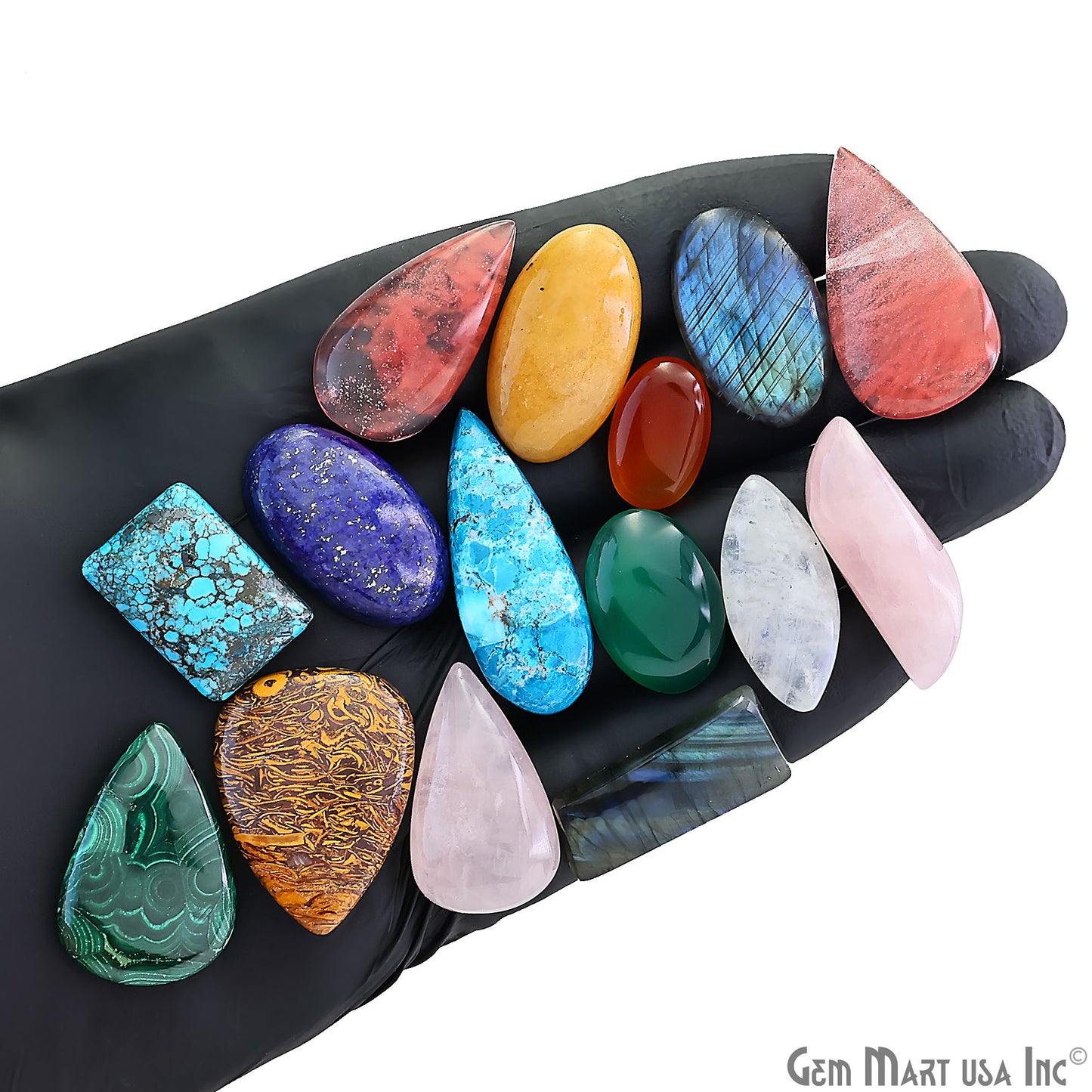 Mix Gems Lot Natural Cabochon Gemstones, Mix Lot Wholesale, Making Kit, GemMartUSA (MX)