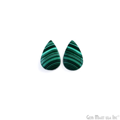 Malachite Pears Shape 22x13mm Loose Gemstone For Earring Pair