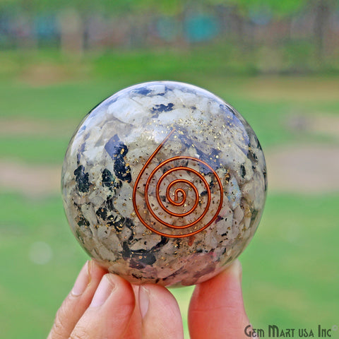 Rainbow Moonstone Healing Gemstone Sphere 2" - Reiki Meditation Ball, Chakra Balancing, Orgone Energy Spiritual Healing, Home Decor