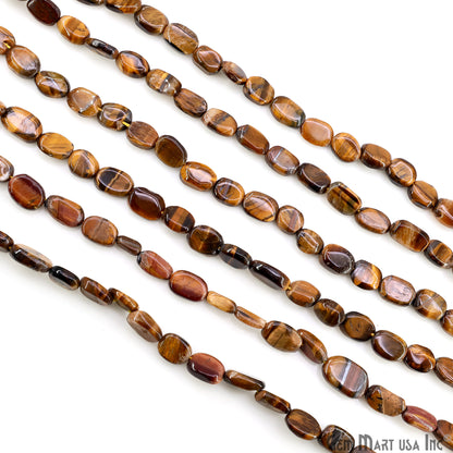 Tiger Eye Tumble Beads Free Form Drilled Beads 9-13X6-7mm Waist Beads, Rondelle Bead Strand 13 Inch